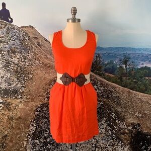 LOFT women’s orange linen mini dress